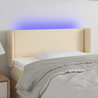 Thumbnail for LED Kopfteil Creme 83x16x78/88 cm Stoff