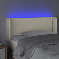 Thumbnail for LED Kopfteil Creme 83x16x78/88 cm Kunstleder