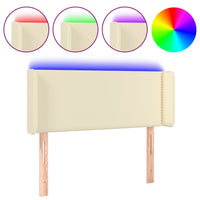 Thumbnail for LED Kopfteil Creme 103x16x78/88 cm Kunstleder