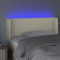 Thumbnail for LED Kopfteil Creme 103x16x78/88 cm Kunstleder