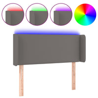 Thumbnail for LED Kopfteil Grau 103x16x78/88 cm Kunstleder