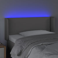 Thumbnail for LED Kopfteil Grau 103x16x78/88 cm Kunstleder