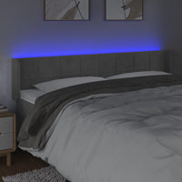 Thumbnail for LED Kopfteil Hellgrau 183x16x78/88 cm Samt