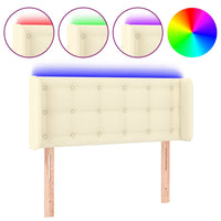 Thumbnail for LED Kopfteil Creme 103x16x78/88 cm Kunstleder