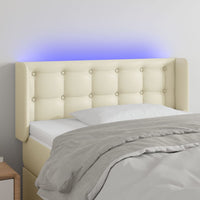 Thumbnail for LED Kopfteil Creme 103x16x78/88 cm Kunstleder