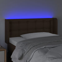 Thumbnail for LED Kopfteil Braun 103x16x78/88 cm Kunstleder
