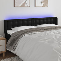 Thumbnail for LED Kopfteil Schwarz 183x16x78/88 cm Kunstleder