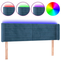 Thumbnail for LED Kopfteil Dunkelblau 147x16x78/88 cm Samt
