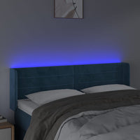 Thumbnail for LED Kopfteil Dunkelblau 147x16x78/88 cm Samt