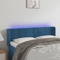 Thumbnail for LED Kopfteil Dunkelblau 147x16x78/88 cm Samt