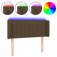 Thumbnail for LED Kopfteil Dunkelbraun 93x16x78/88 cm Stoff