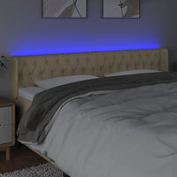 Thumbnail for LED Kopfteil Creme 203x16x78/88 cm Stoff