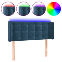 Thumbnail for LED Kopfteil Dunkelblau 103x16x78/88 cm Samt