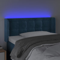 Thumbnail for LED Kopfteil Dunkelblau 103x16x78/88 cm Samt