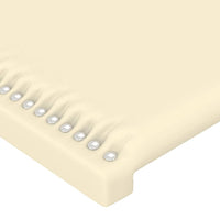 Thumbnail for LED Kopfteil Creme 203x16x118/128 cm Kunstleder
