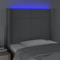 Thumbnail for LED Kopfteil Hellgrau 83x16x118/128 cm Stoff