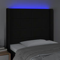 Thumbnail for LED Kopfteil Schwarz 103x16x118/128 cm Stoff