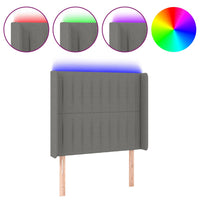 Thumbnail for LED Kopfteil Dunkelgrau 93x16x118/128 cm Stoff