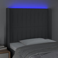 Thumbnail for LED Kopfteil Dunkelgrau 93x16x118/128 cm Stoff