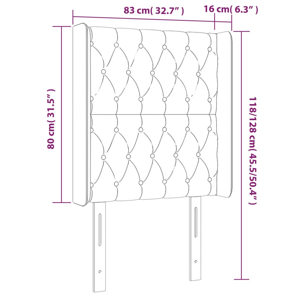 LED Kopfteil Grün 83x16x118/128 cm Stoff