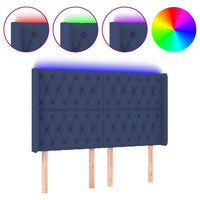 Thumbnail for LED Kopfteil Blau 163x16x118/128 cm Stoff