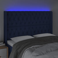 Thumbnail for LED Kopfteil Blau 163x16x118/128 cm Stoff