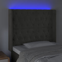 Thumbnail for LED Kopfteil Dunkelgrau 103x16x118/128 cm Samt