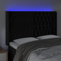 Thumbnail for LED Kopfteil Schwarz 163x16x118/128 cm Samt