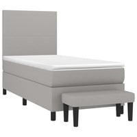 Thumbnail for Boxspringbett mit Matratze Hellgrau 100x200 cm Stoff