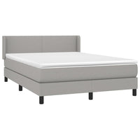 Thumbnail for Boxspringbett mit Matratze Hellgrau 140x190 cm Stoff