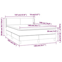 Thumbnail for Boxspringbett mit Matratze Hellgrau 140x190 cm Stoff