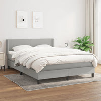 Thumbnail for Boxspringbett mit Matratze Hellgrau 140x190 cm Stoff