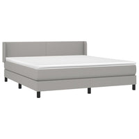 Thumbnail for Boxspringbett mit Matratze Hellgrau 180x200 cm Stoff