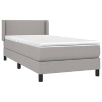 Thumbnail for Boxspringbett mit Matratze Hellgrau 90x190 cm Stoff