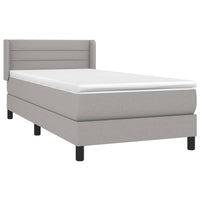 Thumbnail for Boxspringbett mit Matratze Hellgrau 100x200 cm Stoff