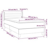 Thumbnail for Boxspringbett mit Matratze Hellgrau 100x200 cm Stoff