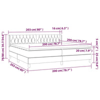 Thumbnail for Boxspringbett mit Matratze Hellgrau 200x200 cm Stoff
