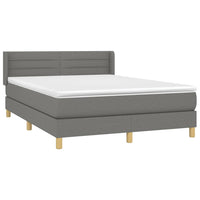 Thumbnail for Boxspringbett mit Matratze Dunkelgrau 140x190 cm Stoff