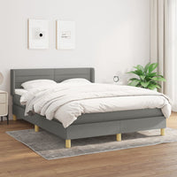 Thumbnail for Boxspringbett mit Matratze Dunkelgrau 140x190 cm Stoff