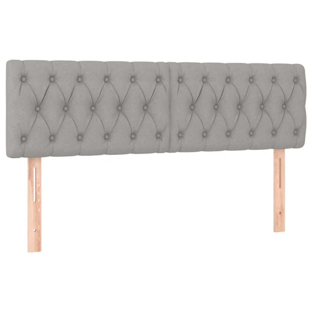 Boxspringbett mit Matratze Hellgrau 140x190 cm Stoff