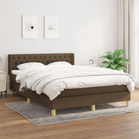 Thumbnail for Boxspringbett mit Matratze Dunkelbraun 140x190 cm Stoff