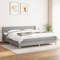 Thumbnail for Boxspringbett mit Matratze Hellgrau 200x200 cm Stoff