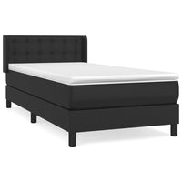 Thumbnail for Boxspringbett mit Matratze Schwarz 90x200 cm Kunstleder