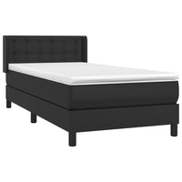 Thumbnail for Boxspringbett mit Matratze Schwarz 90x200 cm Kunstleder