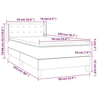 Thumbnail for Boxspringbett mit Matratze Schwarz 90x200 cm Kunstleder