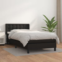 Thumbnail for Boxspringbett mit Matratze Schwarz 90x200 cm Kunstleder