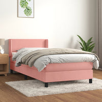Thumbnail for Boxspringbett mit Matratze Rosa 80x200 cm Samt