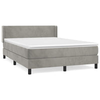 Thumbnail for Boxspringbett mit Matratze Hellgrau 140x190 cm Samt