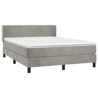 Thumbnail for Boxspringbett mit Matratze Hellgrau 140x190 cm Samt
