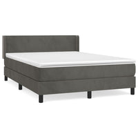 Thumbnail for Boxspringbett mit Matratze Dunkelgrau 140x200 cm Samt